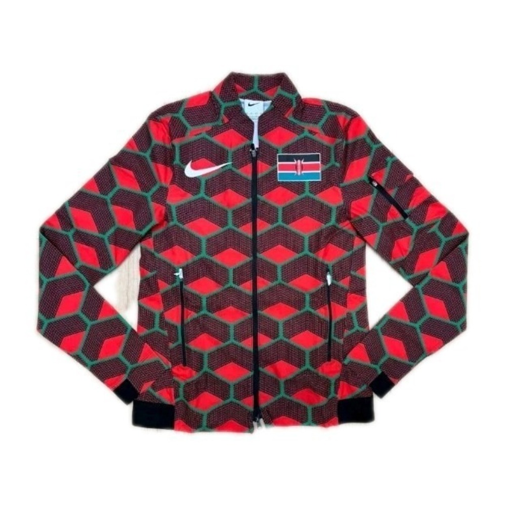 Nike Jacket Sz Medium Mens Red Black Kenya Pro Elite Team Track and Field Podium